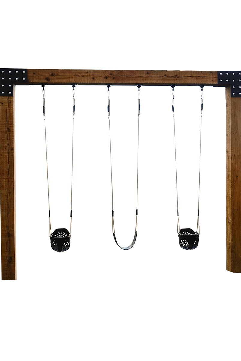 Saltair swing company saltair summit single post custom wood swing set side