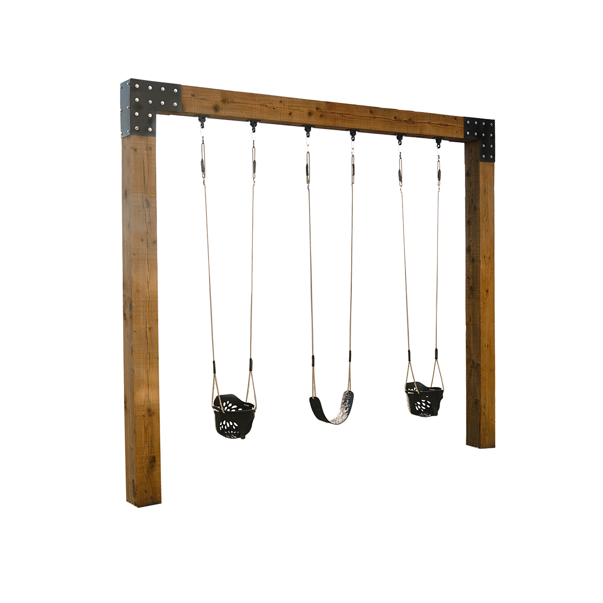 Saltair swing company saltair summit single post custom wood swing set side
