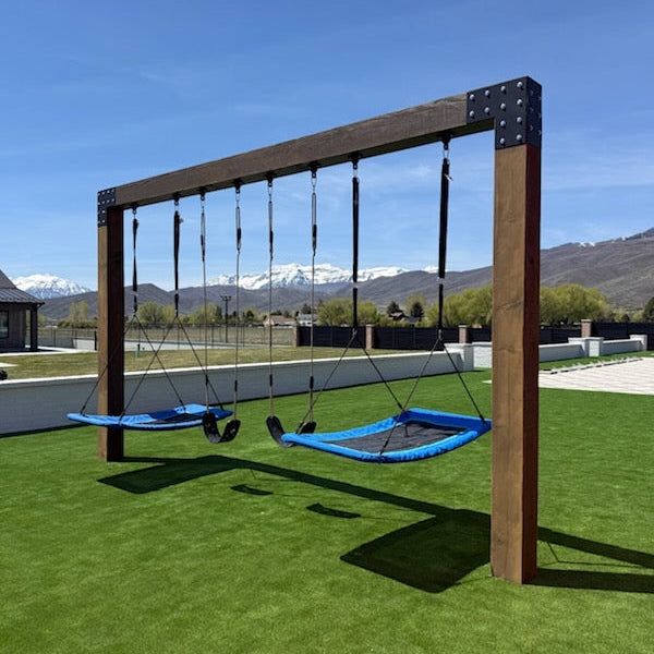 Saltair swing company saltair summit single post custom wood swing set side 16foot