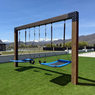 Saltair swing company saltair summit single post custom wood swing set side 16foot