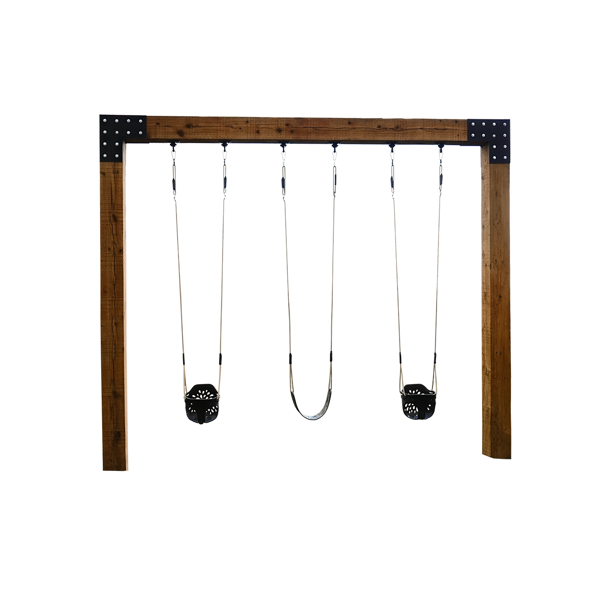 Saltair swing company saltair summit single post custom wood swing set side