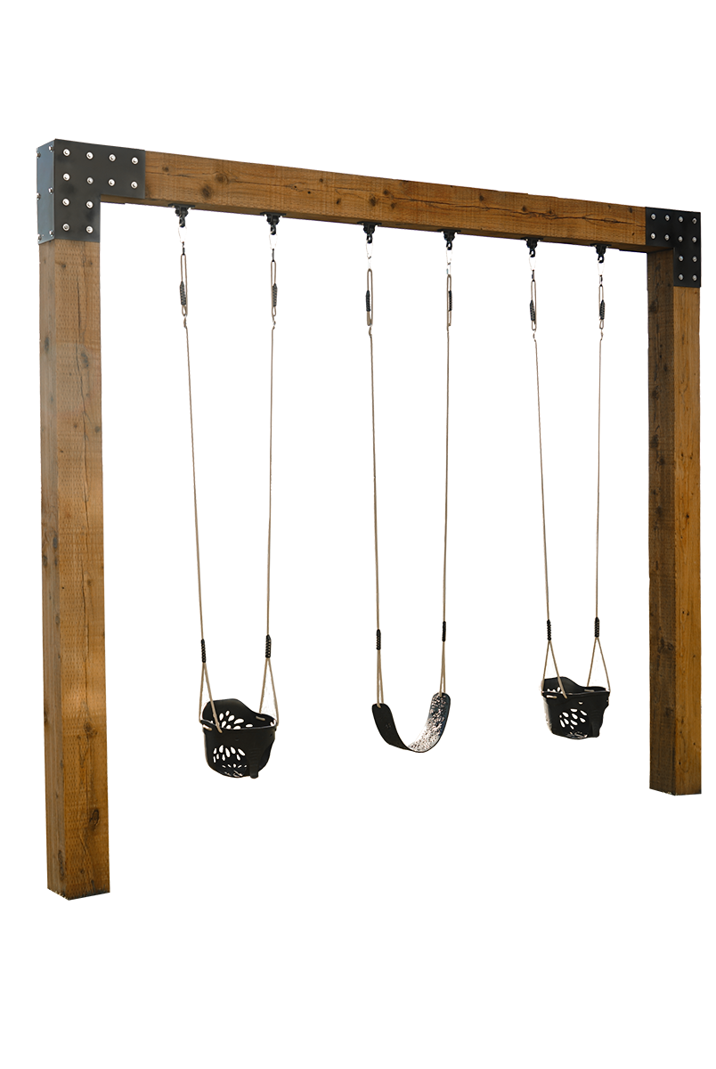 Saltair swing company saltair summit single post custom wood swing set side