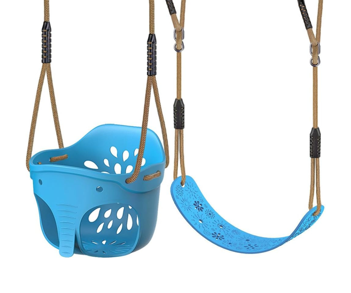 Blue saltair child swing and swing seat custom swing set
